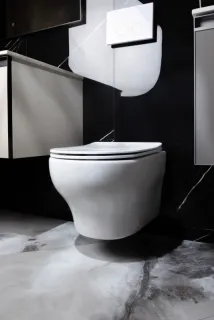 Подвесной унитаз Boheme Fiore 978-SET-W безободковый смыв торнадо белый глянец